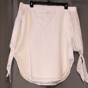 Off the shoulder white top